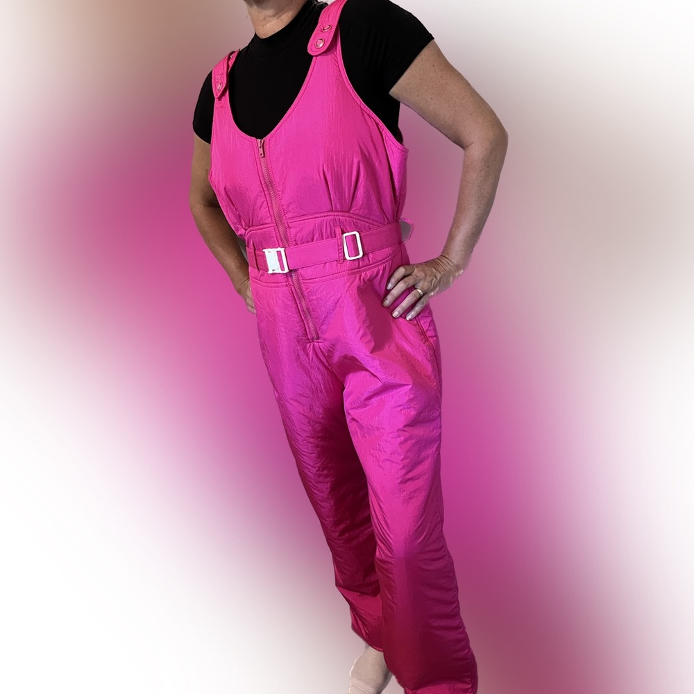 Profile VTG Barbie pink ski snow bib women’s size large